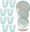 GLAMOMAX'S Choice Blue Bubble Serviesset - 6 Persoons - 18 C&T Borden - 8 ONA Drinkglazen (22CL) - Blauwe Dinerborden - Vaatwasserbestendig