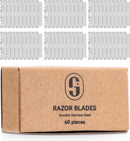 Gandria Safety Razor Blades - Single Edge Scheermesjes - Vlijmscherp en Duurzaam - RVS (60 stuks)