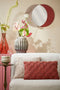 Mica Decorations Avilo - Wandspiegel - Abstract ontwerp - Donkerrood - L58 x B45 cm