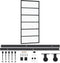vidaXL - Schuifdeur - met - beslag - 90x205 - cm - aluminium - en - ESG-glas