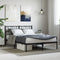 vidaXL - Bedframe - met - hoofdbord - metaal - zwart - 160x200 - cm