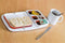 Theomatik multifunctioneel bord - Eten hulpmiddel - Anti-slip vakjes - Rood/wit