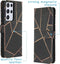 iMoshion Hoesje Geschikt voor Samsung Galaxy S21 Ultra Hoesje Met Pasjeshouder - iMoshion Design Softcase Bookcase - Meerkleurig / Black Graphic