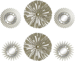 Set spiegels DKD Home Decor Voor aan de muur Polypropyleen Gouden Spiegel (2 pcs) (35 x 3.5 x 35 cm)