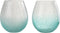 J-Line windlicht Eivorm Craquele - glas - blauw - small - 2 stutks
