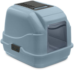 Imac Easy Cat - Kattenbak Gesloten - Gerecycled Plastic met Deur en Koolfilter - Blauw 50X40X40 cm