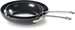 Greenpan Barcelona - Aluminium Koekenpannenset - PFAS-vrij - Ø 20 en 28 cm - Inductie - Ovenbestendig tot 220°C - Vaatwasserbestendig - Zwart (2-delig)