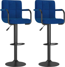 vidaXL - Barkrukken - 2 - st - stof - blauw