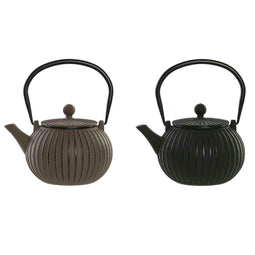 Theepot Home ESPRIT Zwart Beige Roestvrij staal Ijzer 1 L (2 Stuks)