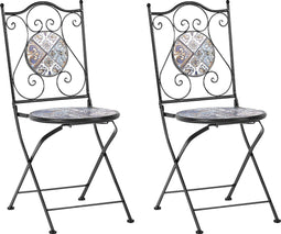 CIVITA - Tuinstoel set van 2 - Zwart - Metaal