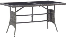 vidaXL - Tuintafel - 140x80x74 - cm - poly - rattan - grijs