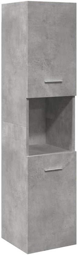 vidaXL - Badkamerwandkast - 30x30x130 - cm - bewerkt - hout - betongrijs