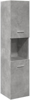 vidaXL - Badkamerwandkast - 30x30x130 - cm - bewerkt - hout - betongrijs