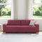 vidaXL - Wijnrood - Polyester, - Hout - Middelgroot - Voor - velen - 3-zitsbank