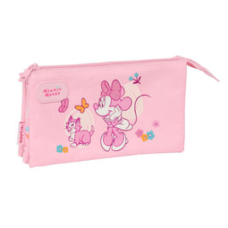 Pennenetui met 3 vakken Minnie Mouse Baby Roze 22 x 12 x 3 cm