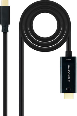 USB C to HDMI Cable NANOCABLE 10.15.5133 3 m Black 4K Ultra HD