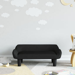 Kinderbank 70x40x24 cm fluweel zwart