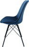Kick kuipstoel Velvet donkerblauw - zwart frame - set van 6