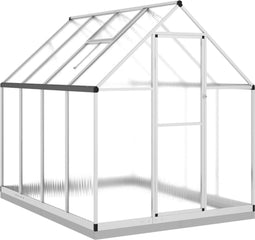 vidaXL - Tuinkas - met - basisframe - 224x169x202 - cm - aluminium - zilverkleurig