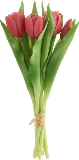 J-Line boeket Tulpen 7Stuks - kunststof - roze - small