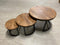Salontafel Vince Rond Mangohout Set van 3