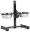 Beeztees Standaard - Hondenvoer- en drinkbak - 2 RVS bakken - Zwart - 28 cm (2 stuks)
