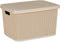 Opbergbak Met Deksel Beige Plastic 19 L 28 X 22 X 39 Cm (12 Stuks)