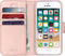 Accezz Hoesje Geschikt voor iPhone SE (2016) / 5 / 5s Hoesje Met Pasjeshouder - Accezz Wallet Softcase Bookcase - Roze