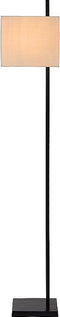 Atmooz - Vloerlamp Agra - Staande Lamp - Stalamp - Woonkamer - Zwart en witte kap - Hoogte 170cm - Metaal