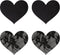 Peekaboo Nipple Cover Pasties PEEKABOO PASTIES SATIN AND LACE HEARTS Zwart