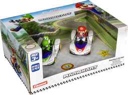 1:43 Carrera P&S Mario Kart - P-Wing Twinpack - Mario & Yoshi - Pull-Back Terugtrekauto