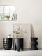 MUST Living Stool Curve,45xØ35 cm, suar wood, black with natural cracks