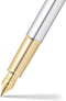 Sheaffer vulpen - 100 E9340 - M - Bright chrome gold tone - SF-E0934053
