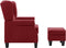 vidaXL Fauteuil met voetenbankje stof wijnrood