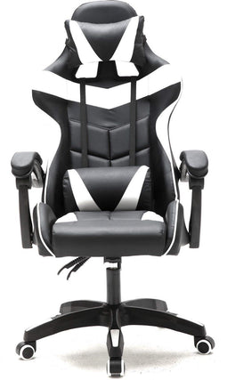 VDD Gaming - Game stoel - Gaming - Bureaustoel - Met Nekkussen & Verstelbaar Rugkussen -Silicone Game Stoel - Draaistoel - Zwart/ Grijs