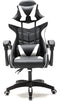 VDD Gaming - Game stoel - Gaming - Bureaustoel - Met Nekkussen & Verstelbaar Rugkussen -Silicone Game Stoel - Draaistoel - Zwart/ Grijs