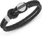 Emporio Armani EGS2178040 - Herenarmband - Gevlochten leer - Zwart - 185 mm