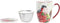 Kopje voor infusions DKD Home Decor Fågel Porselein Rood Groen (380 ml) (2 Stuks)