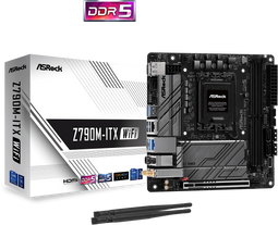 ASRock Z790M-ITX - Mini-ITX Moederbord - Intel Z790 chipset LGA1700 64GB DDR5 WiFi (802.11ax)