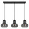 GAMMA Demi - Hanglamp 3-lichts - Mat zwart met rookglas - 120x80x19,5 cm