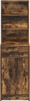 vidaXL - Hoge - Kast - in - Gerookt - Eiken, - 40x41x135 - cm, - Gemaakt - van - Engineered - Wood