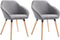 vidaXL - Eetkamerstoelen - 2 - st - stof - lichtgrijs