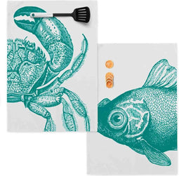 Keukendoek HappyFriday Blue Sea Multicolour 70 x 50 cm (2 Stuks)