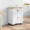 vidaXL - Keukentrolley - BODO - 72x45x80 - cm - wit - en - bruin