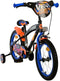 Hot Wheels 16 inch Kinderfiets - Jongens - Handrem en Zijwieltjes - Zwart Oranje Blauw