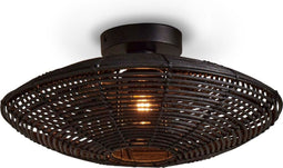 GOOD&MOJO Plafonniere Tanami - Rotan Zwart - Ø40cm - Modern