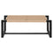 Kruk Home ESPRIT - Kruk - Synthetische vezel Teakhout 120 x 40 x 45 cm - Zwart