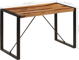 vidaXL - Eettafel - 120x60x76 - cm - massief - sheeshamhout