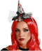 Halloween heksenhoed - mini hoedje op diadeem - one size - zilver/bloed - meisjes/dames