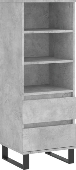 vidaXL - Hoge - kast - 40x36x110 - cm - bewerkt - hout - betongrijs